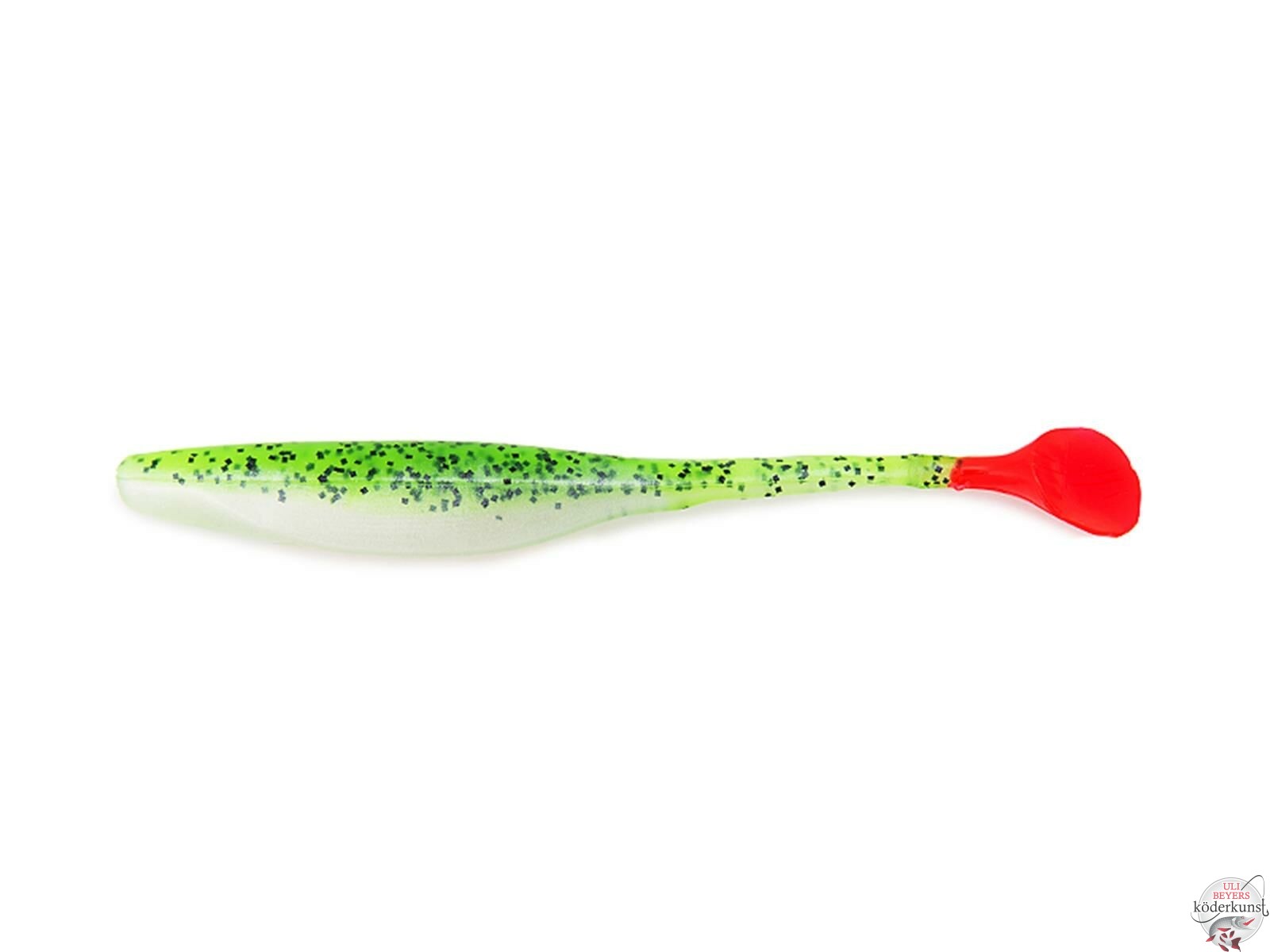 Bass Assassin - 5" Sea Shad - Chartreuse Pepper/ Fire Tail  