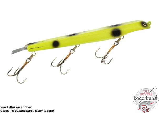 Suick Lures - Magnum Thriller (weighted) 30cm - Chartreuse/Black Spots - SALE!!!