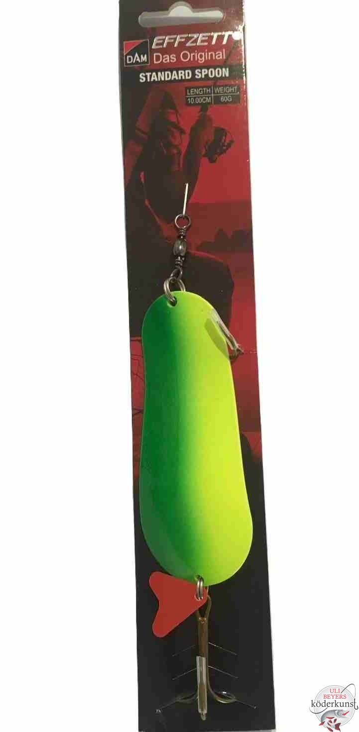 DAM - Effzett Blinker - Standard - FLUO-GRÜN/FLUO-GELB-Gold 