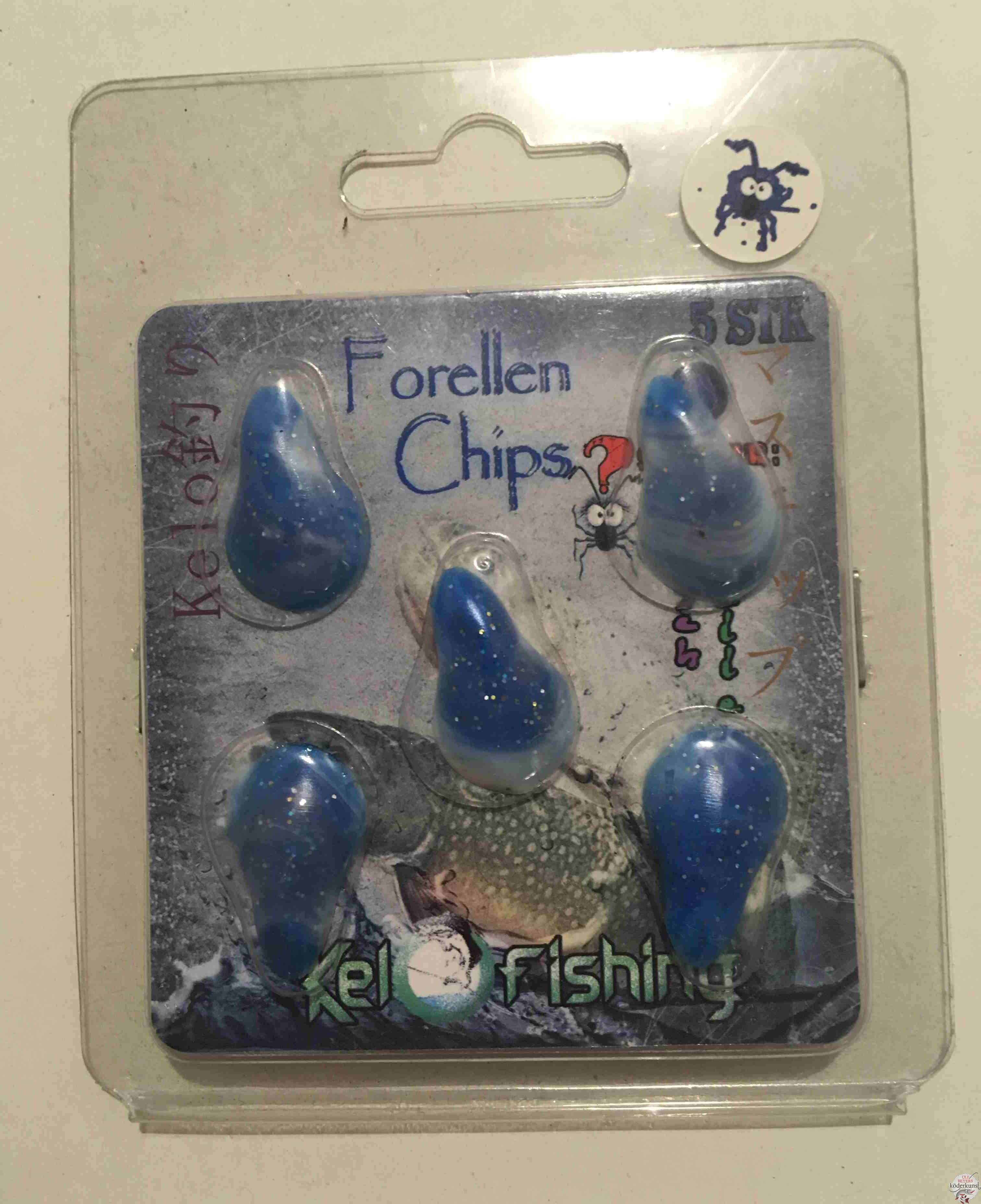KelOFishing - Forellen Chips 2,5cm - Blau Glitter A08