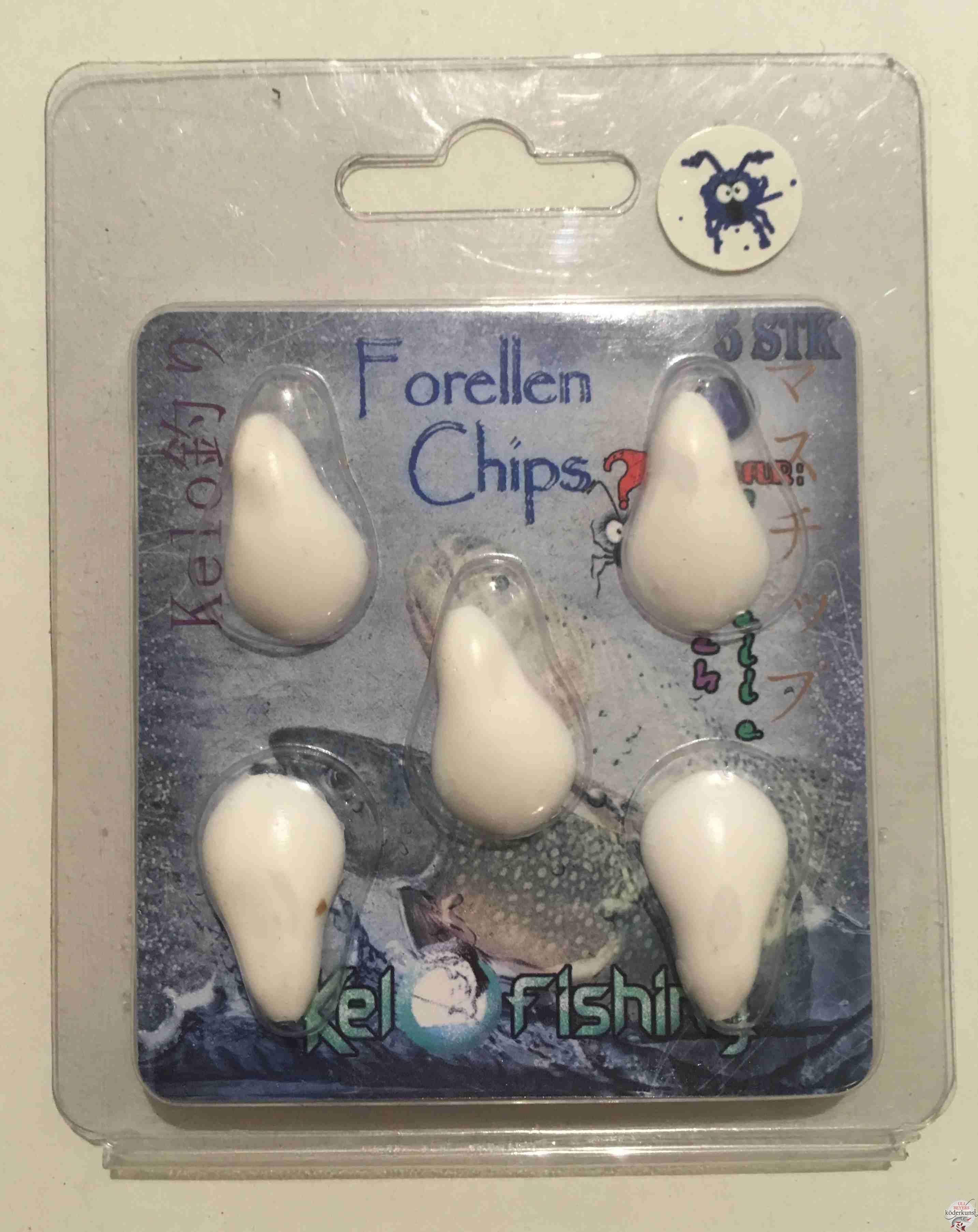 KelOFishing - Forellen Chips 2,5cm - Weiss 14