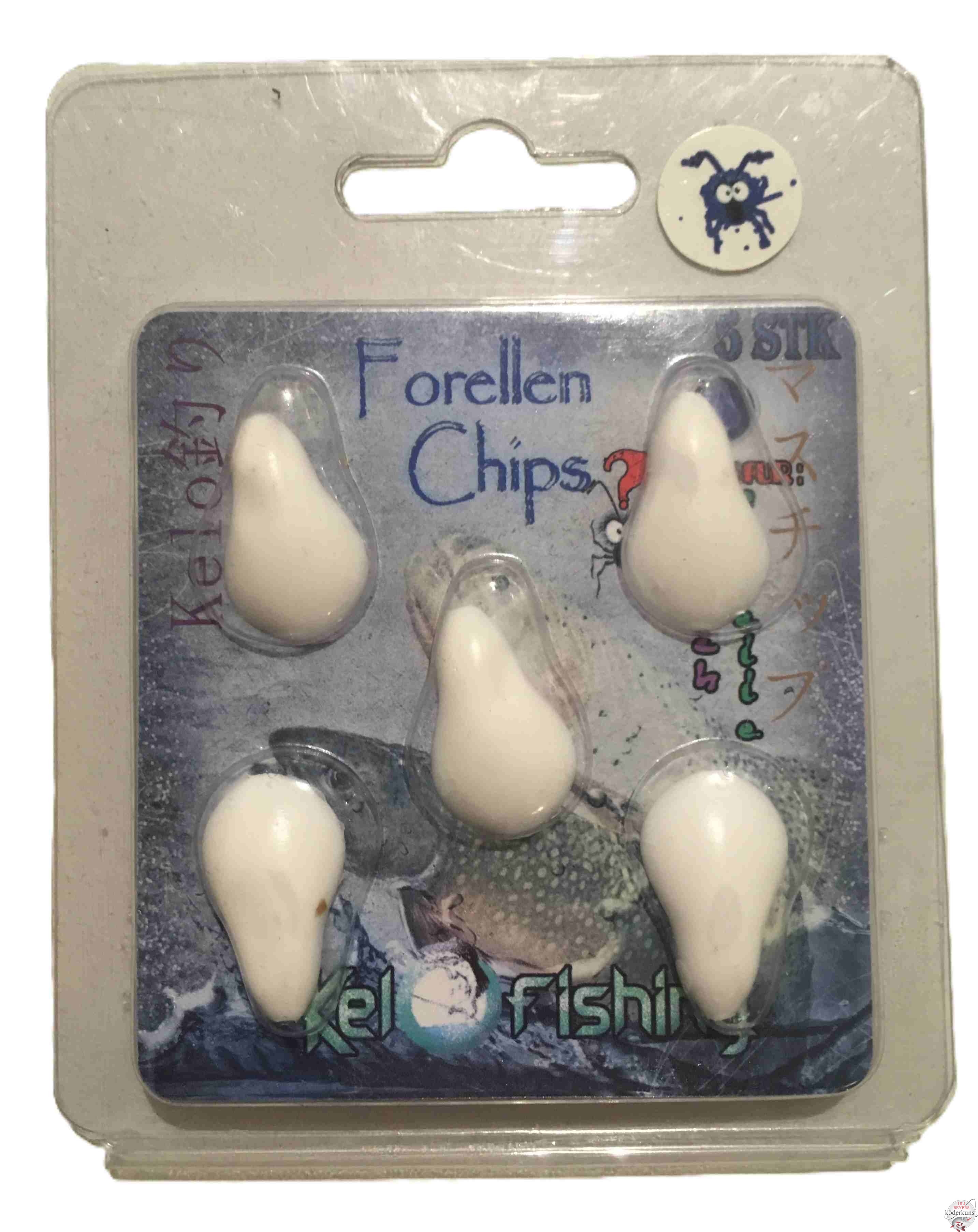 KelOFishing - Forellen Chips 2,5cm - Weiss 14
