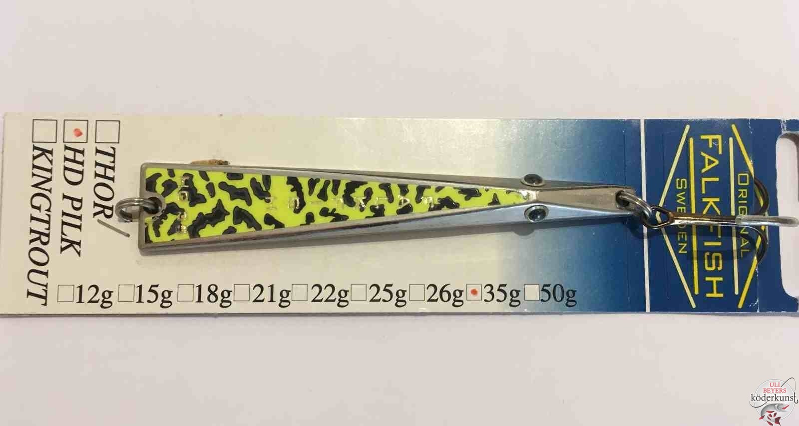 Falkfish - HD Pilker - 72 Yellow Fluo Tigerspots 