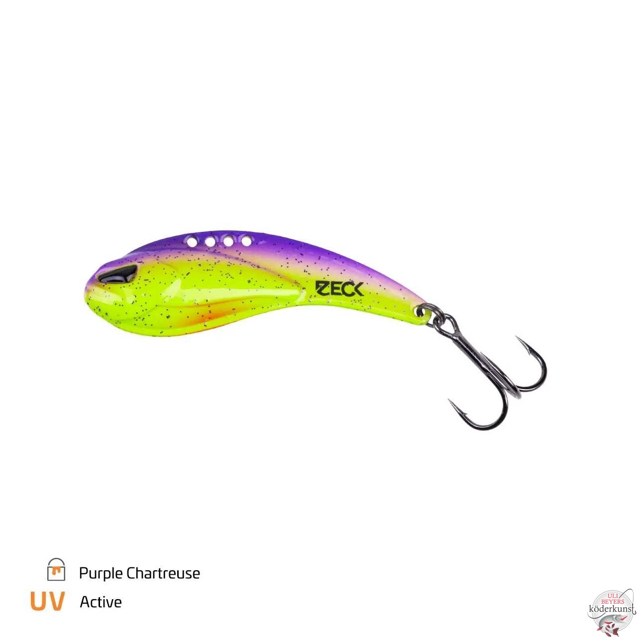 ZECK Fishing - Blade Shaker - Purple Chartreuse