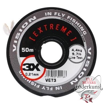 Vision - Extreme Tippet Material 3 x on 50 Meter spool - 0,21mm/4,4kg - SALE!!!