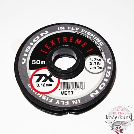 Vision - Extreme Tippet Material 7 x on 50 Meter spool - 0,12mm/1,7kg - SALE!!!