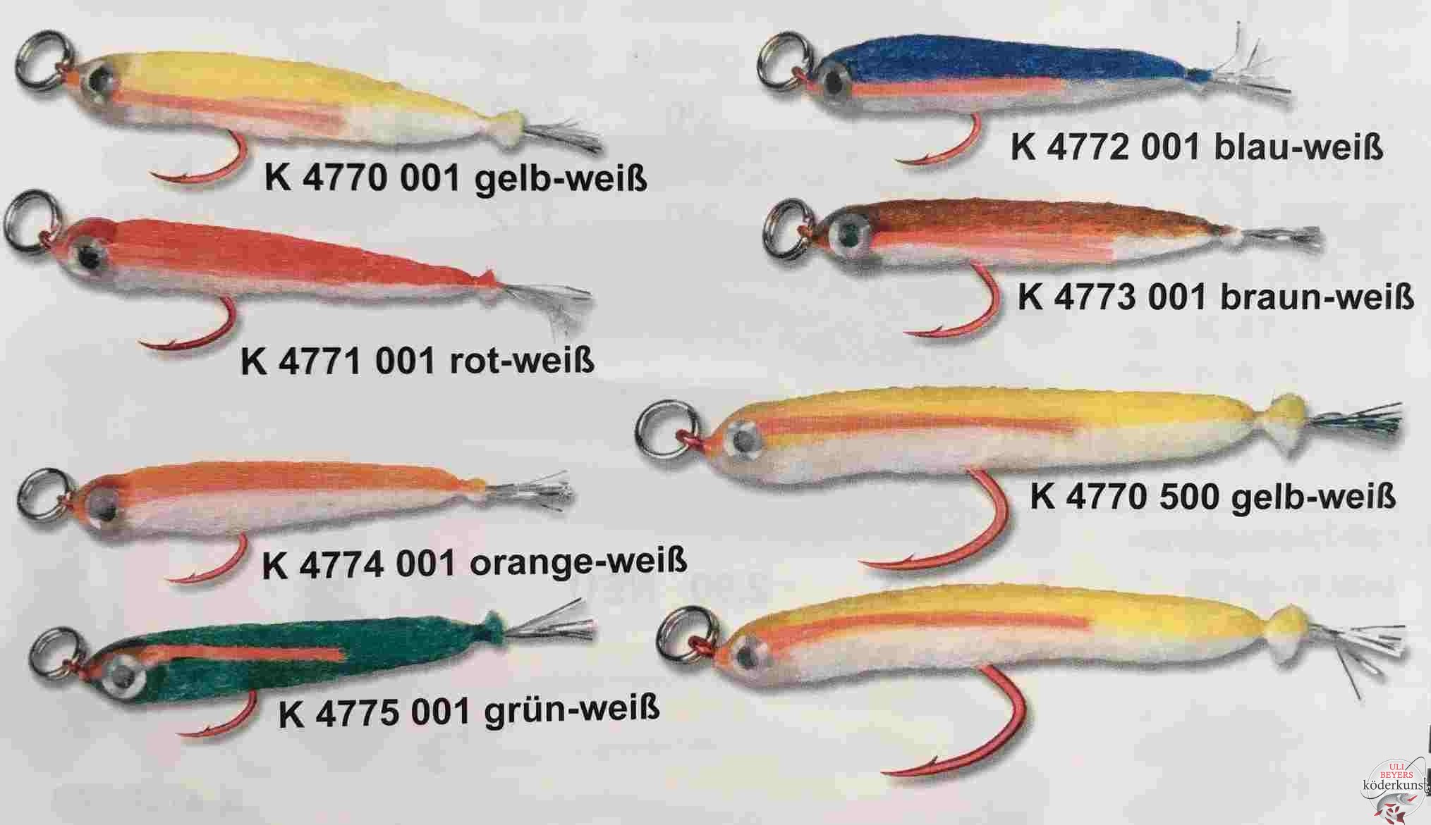 Dream Tackle - Wollfische-Springer Gr.5/0- orange-weiß - Auslaufware!!!