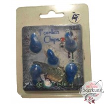 KelOFishing - Forellen Chips 2,5cm - Blau Glitter A08