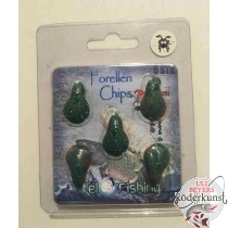 KelOFishing - Forellen Chips 2,5cm - Gruen Braun Glitter A11