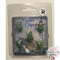 KelOFishing - Forellen Chips 2,5cm - Gruen Glitter A04