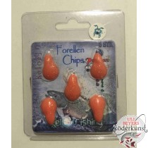 KelOFishing - Forellen Chips 2,5cm - Orange Glitter A02