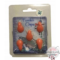 KelOFishing - Forellen Chips 2,5cm - Rot Glitter A10