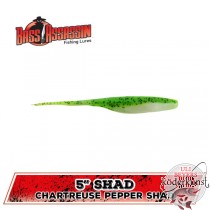 Bass Assassin - 5" Shad - Chartreuse Pepper Shad - SALE!!!