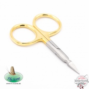 Fly Scene - Gold plated arrow point scissor curved - 8,9cm