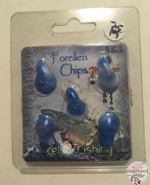 KelOFishing - Forellen Chips 2,5cm - Blau Glitter A08