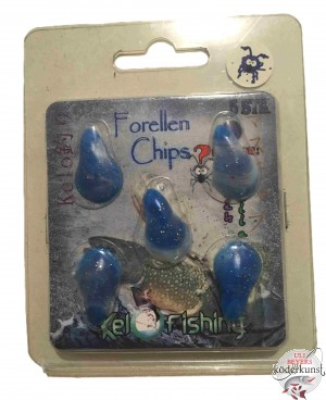 KelOFishing - Forellen Chips 2,5cm - Blau Glitter A08