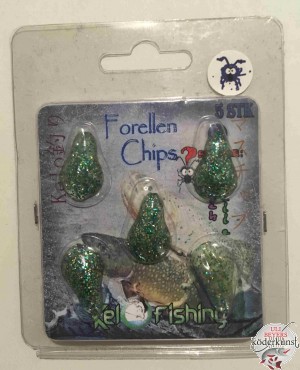 KelOFishing - Forellen Chips 2,5cm - Gruen Glitter A04