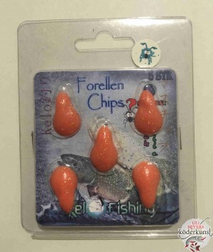 KelOFishing - Forellen Chips 2,5cm - Rot Glitter A10