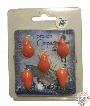 KelOFishing - Forellen Chips 2,5cm - Orange Glitter A02