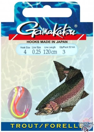 Gamakatsu - Vorfachhaken BKD-5314A Forelle - 120cm