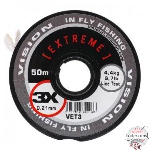 Vision - Extreme Tippet Material 3 x on 50 Meter spool - 0,21mm/4,4kg - SALE!!!