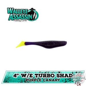Bass Assassin - 4" Walleye Assassin - Purple Canary  - SALE!!!